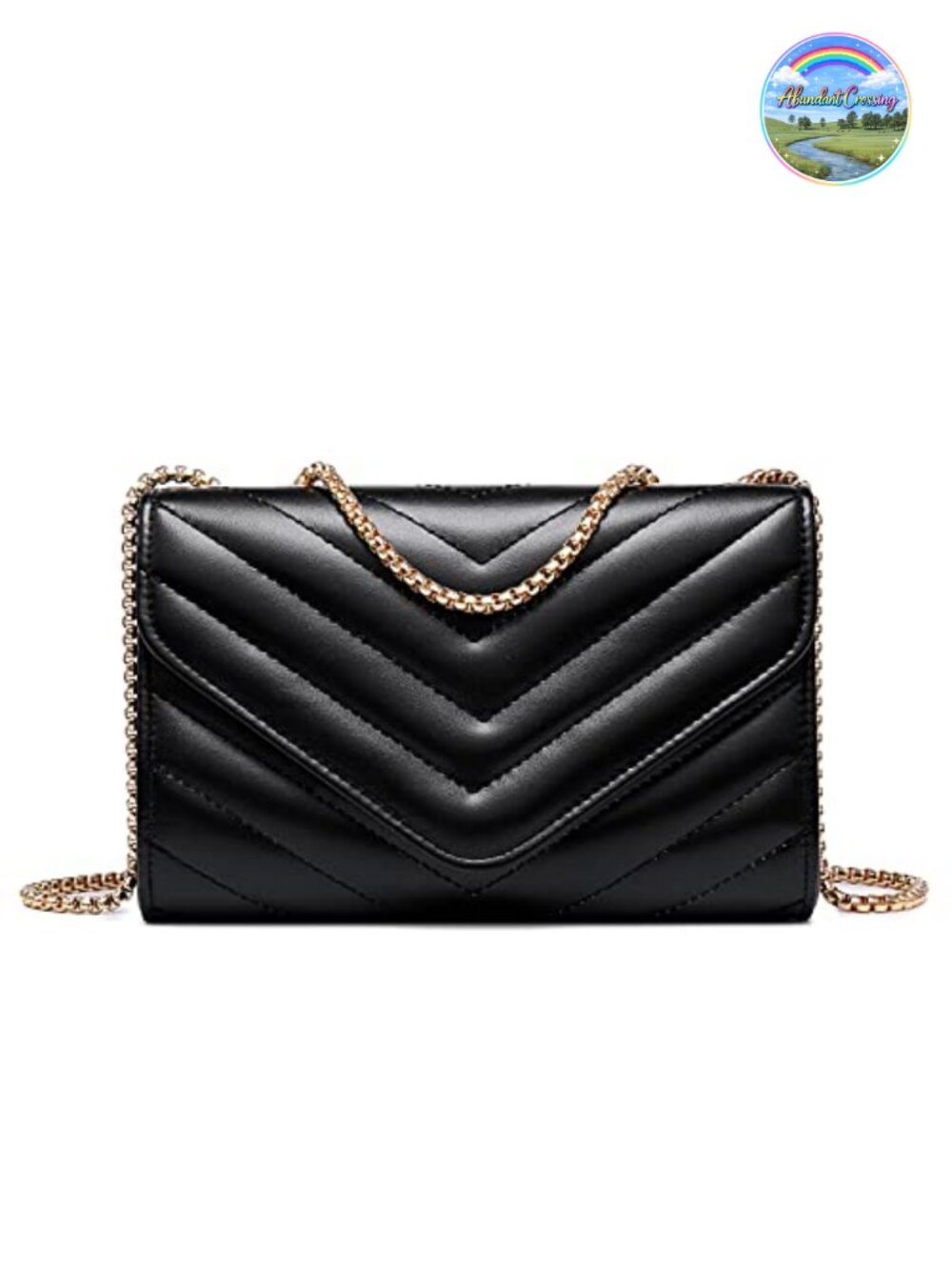 Quilted Evening Clutch Crossbody Bag Gold-Tone Chain Adjustable Strap